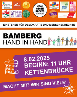 Einladungsplakat für die Demo Hand in Hand